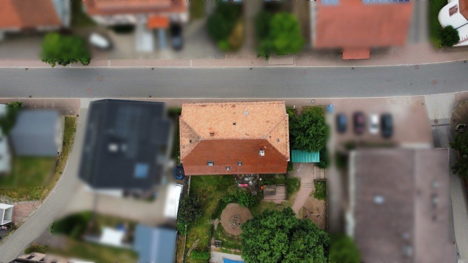 Draufsicht Vogelperspektive Einfamilienhaus Seewald