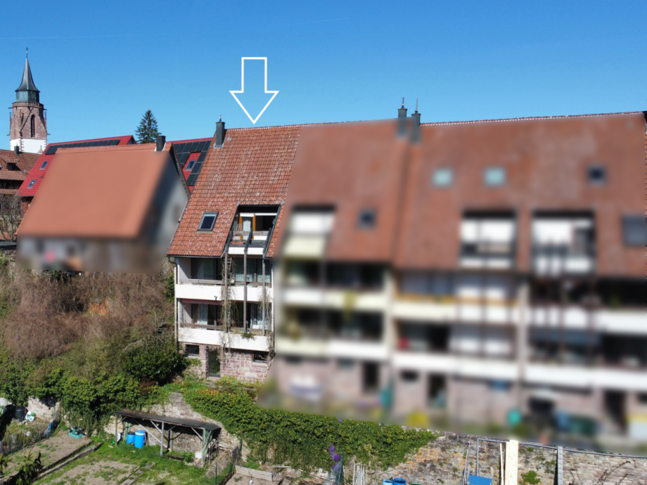 R�ckseite Geb�udeansicht Reihenendhaus Dornstetten