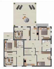 Grundriss OG Viel Platz und Potenzial: Bauernhaus mit 3 Wohneinheiten in B�singen