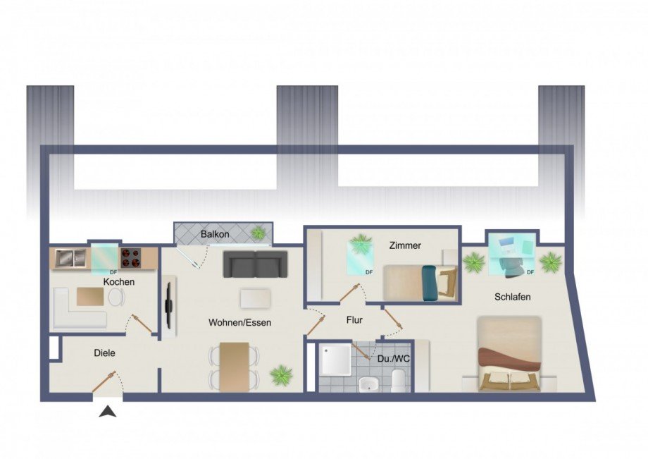 Grundriss Dachgeschosswohnung Freudenstadt