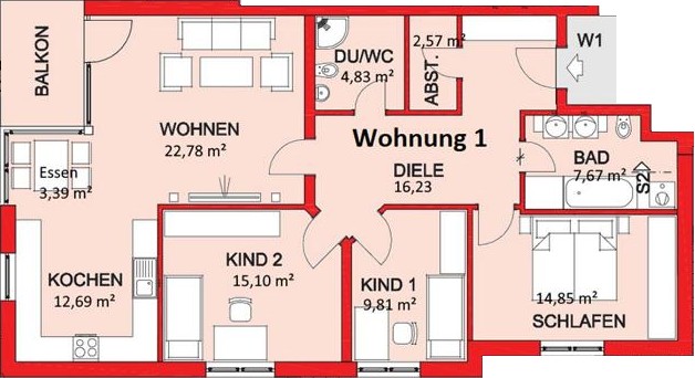 Grundriss Etagenwohnung Dornstetten