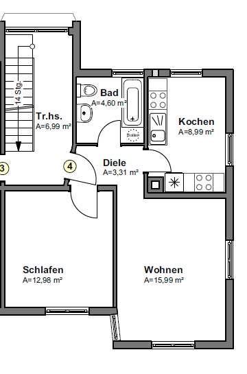 Grundriss Etagenwohnung Alpirsbach