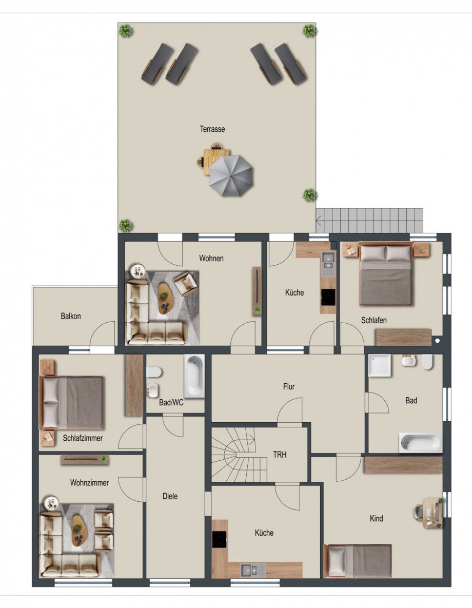 Grundriss OG Mehrfamilienhaus Pfalzgrafenweiler