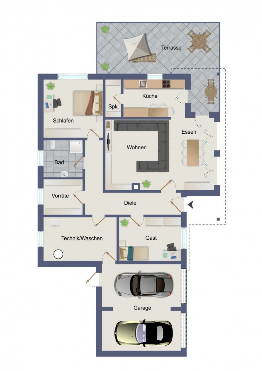 Grundriss Bungalow Pfalzgrafenweiler