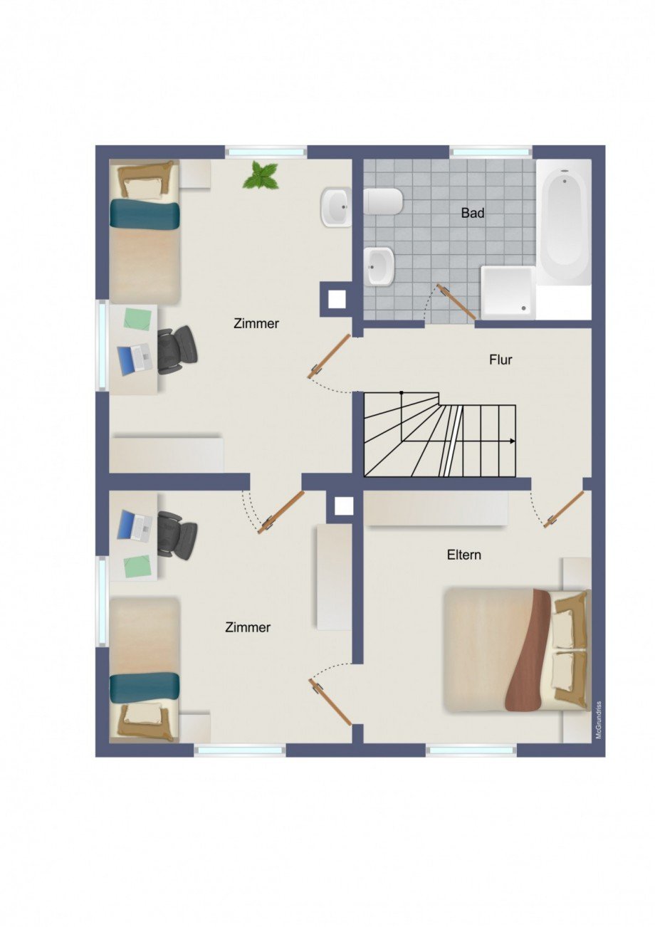 Grundriss OG Doppelhaush�lfte Freudenstadt