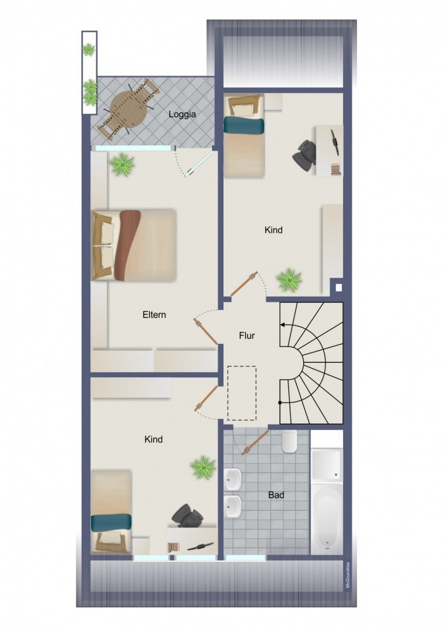 Grundriss DG Reihenendhaus Dornstetten